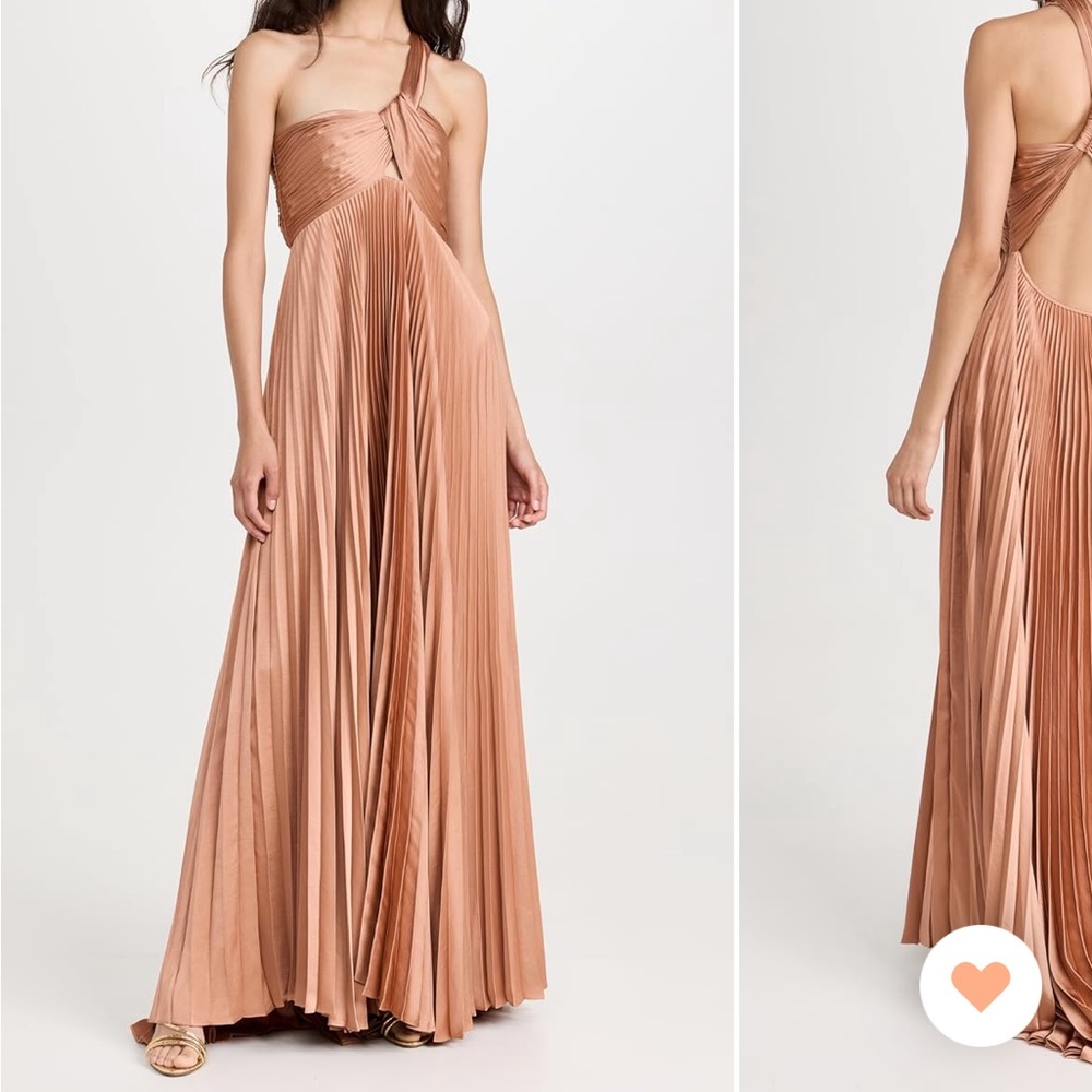 A.L.C nessa one shoulder pleated gown